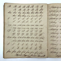 1789 Penmanship Notebook, Abijah Crane, Boston, MA.