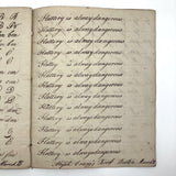 1789 Penmanship Notebook, Abijah Crane, Boston, MA.