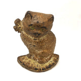 1920s Cast Iron Cat Doorstop in Original Paint