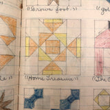 Anna Green's Wonderful 1930s Quilting Notebook with Hand-drawn Patterns