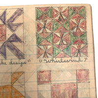 Anna Green's Wonderful 1930s Quilting Notebook with Hand-drawn Patterns