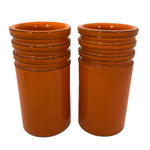 Pair of Atomic Orange Mid-Century Rosenthal Netter Canisters or Vases