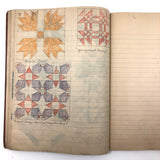 Anna Green's Wonderful 1930s Quilting Notebook with Hand-drawn Patterns