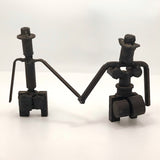 Playful Tabletop Iron Sculpture of Couple with Joined Hands