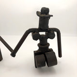 Playful Tabletop Iron Sculpture of Couple with Joined Hands