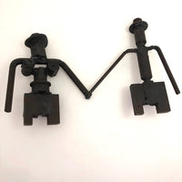 Playful Tabletop Iron Sculpture of Couple with Joined Hands