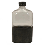 Antique Pewter and Glass Hip Flask