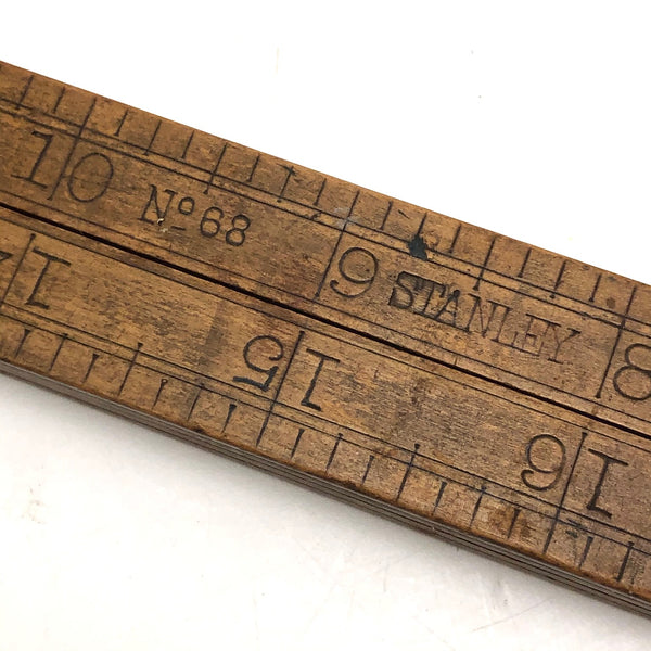 Vintage Stanley No. 163 Foldable Wood 24-Inch Ruler