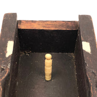 Early American Watch Box with Original Paint and Bone Inlay