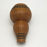 Mid-Century Chinese Finely Woven Wicker Over Porcelain Budvase