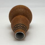 Mid-Century Chinese Finely Woven Wicker Over Porcelain Budvase