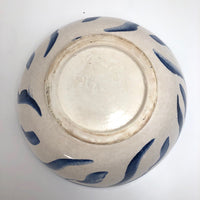 Pretty Mid-Size Serving Bowl, White with Inky Blue Decoration