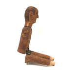 Brilliantly Hinged Old Carved Folk Art Man