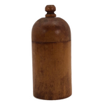 Antique Cylindrical Wooden Box with Rounded Lid