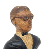 Wonderful Old Hand-carved, Painted Man with Glasses