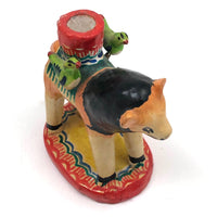 Vintage Mexican Folk Art Lion Candleholder