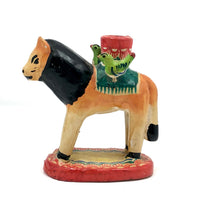 Vintage Mexican Folk Art Lion Candleholder