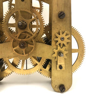 Sculptural Vintage Brass Clock Movement