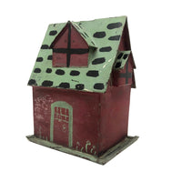 Charming Old Pennsylvania Folk Art Painted Tin House Bank