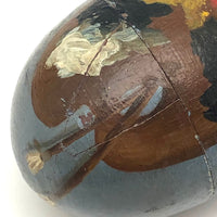 Hand-painted Treen Easter Egg, 1891, with Painter's Palette on Reverse