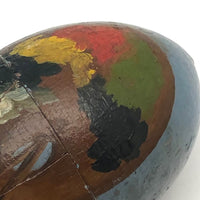 Hand-painted Treen Easter Egg, 1891, with Painter's Palette on Reverse