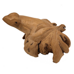 Chinaberry Wood Carved "Parasite"  Frog