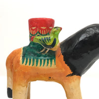 Vintage Mexican Folk Art Lion Candleholder