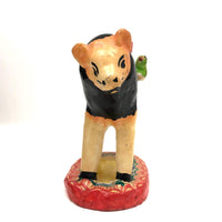 Vintage Mexican Folk Art Lion Candleholder