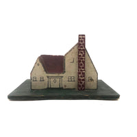 Very Sweet Hand-painted Wooden Block House on Base