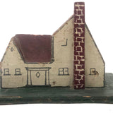 Very Sweet Hand-painted Wooden Block House on Base