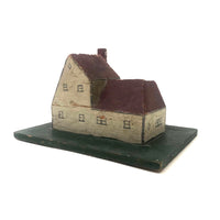 Very Sweet Hand-painted Wooden Block House on Base