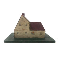 Very Sweet Hand-painted Wooden Block House on Base