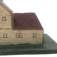 Very Sweet Hand-painted Wooden Block House on Base