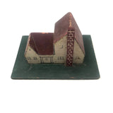 Very Sweet Hand-painted Wooden Block House on Base