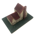 Very Sweet Hand-painted Wooden Block House on Base