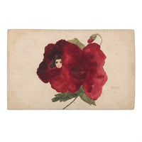 Girl Inside a Red Poppy! 1910 Hand-painted Watercolor Postcard