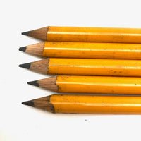 Five Beautiful Fat Yellow Vintage Grossman’s Lumber Pencils