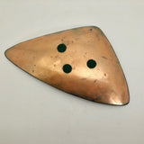 Painted Enamel on Copper Blue Triangular Shaped Dish with Flower