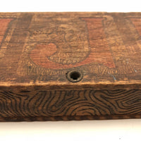 Monogrammed Vintage Wooden Animal Themed Pencil Box