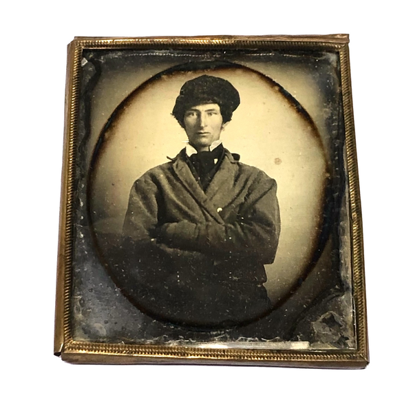 1840 - 50's 1/6th Plate Daguerreotype of a outlets boy with a fancy shirt and too many buttons