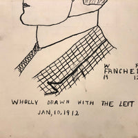 W.F Fancher 1912 Left Handed Ink Portrait