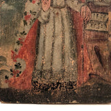 Wonderful Early Spanish Colonial Retablo Painting on Wood