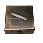 Brass Portable Ashtray with Hand-Painted Cigarette