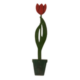 Very Tall Red Tulip Folk Art Doorstop