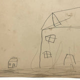 Double Sided Child's Drawing, House, Tiny House, Hus, Chickcke