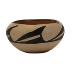 Striking Black and Cream Vintage Cochiti or Santo Domingo Southwest Pueblo Pottery Bowl