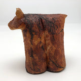 Raku Ceramic Hand-Sculpted Long Legged Brown Bear