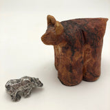 Raku Ceramic Hand-Sculpted Long Legged Brown Bear